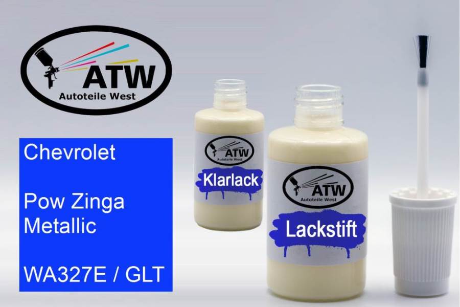 Chevrolet, Pow Zinga Metallic, WA327E / GLT: 20ml Lackstift + 20ml Klarlack - Set, von ATW Autoteile West.